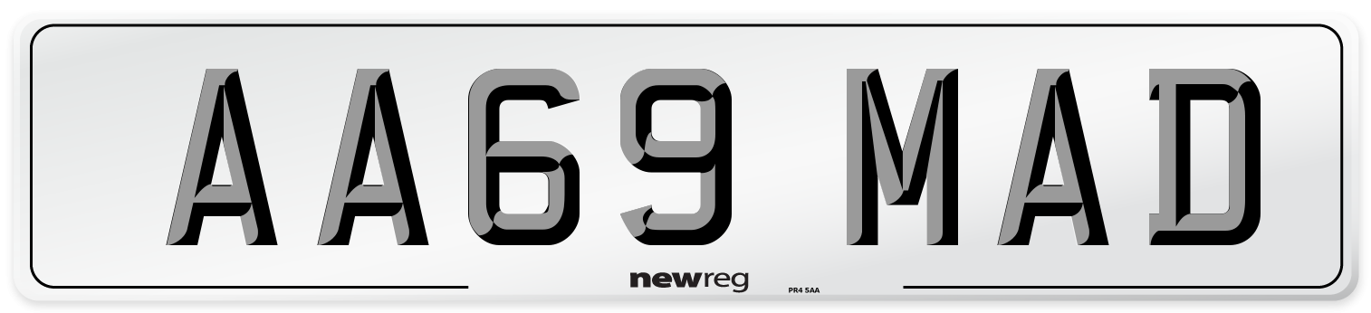 AA69 MAD Number Plate from New Reg